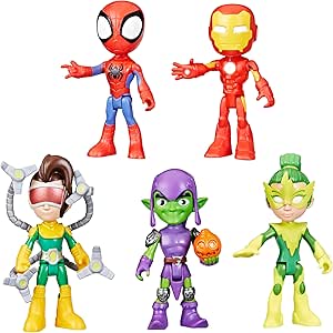 Spidey and his Amazing Friends Marvel, Friends & Foes Pack, 5 Action Figures, 4-Inch, Preschool Super Hero Toys for Kids Ages 3 and Up (Amazon Exclusive)