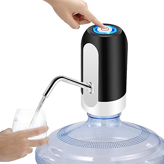 LECIEL Water Pump Dispenser, Automatic Drinking Water Bottle Pump for 5 Gallon Water Bottle Cooler Dispenser USB Charging Portable Water Dispenser (Black)