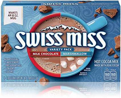 Swiss Miss Mix Variety Pack, Instant Hot Chocolate Powder Drink, Milk Chocolate and Marshmallow Flavours, 313g
