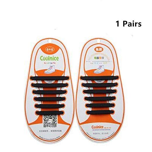 The Elastic Tie-Free and Wash-Free Silicone Shoelaces (Colorful Black and White)