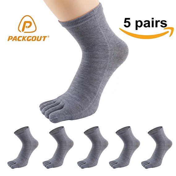 PACKGOUT #1 MENS TOE SOCKS Soft & Breathable Five Finger Running Socks