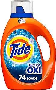 Tide Ultra Oxi Liquid Laundry Detergent, HE Compatible, 74 loads, 105 fl oz