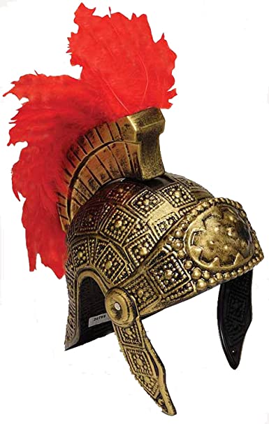 Jacobson Hat Company Roman Helmet Gold with Red Feathers