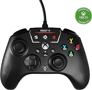 Turtle Beach REACT-R Controller Wired Game Controller – Xbox Series X, Xbox Series S, Xbox One & Windows – Audio Controls, Mappable Buttons, Textured Grips – Black