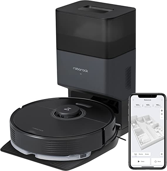 roborock Q7 Max  Robot Vacuum and Mop with Auto-Empty Dock Pure, Hands-Free Cleaning for up to 7 Weeks, APP-Controlled Mopping, 4200Pa Suction, No-Mop&No-Go Zones, 180mins Runtime, Works with Alexa