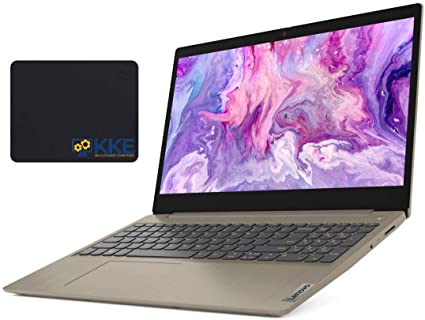 2020 Newest Lenovo Ideapad 3 Laptop, 15.6" HD Screen, 10th Gen Intel Core i3-1005G1 Processor, 12GB RAM, 256GB SSD, Webcam, HDMI, Wi-Fi, Online Class, Zoom Meeting, Windows 10 Home, KKE Bundle, Almond