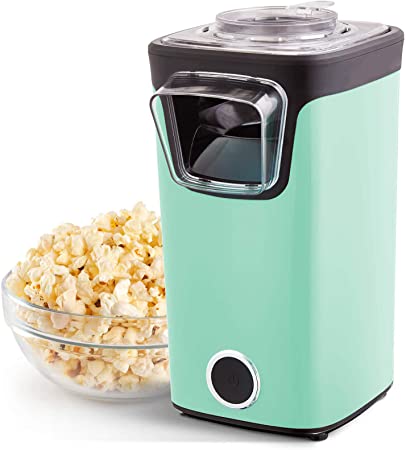 Dash Turbo POP Popcorn Maker with Measuring Cup to Portion Popping Corn Kernels   Melt Butter, 8 Cup Popcorn Machine - Aqua