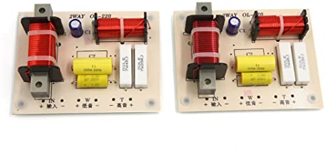 uxcell 2pcs 180W High Low 2 Way Crossover Filter for Audio Frequency Divider