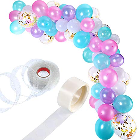 Tatuo 112 Pieces Balloon Garland Kit Balloon Arch Garland for Wedding Birthday Party Decorations (Pink Purple Blue)