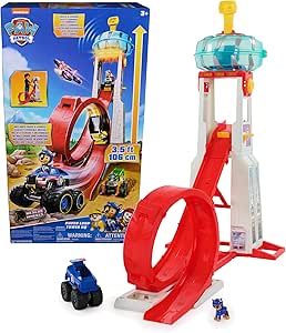 PAW Patrol: Rescue Wheels Super Loop Tower HQ, with Light, Sound, Vehicle Launcher, Chase Action Figure & Toy Truck, Kids Toys for Boys & Girls Age 3