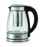 Aroma AWK-165DI 7 Cup Glass and Stainless Digital Kettle with Tea Infuser 17 L Clear