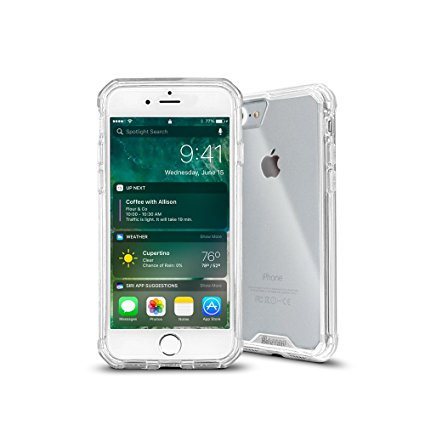 iPhone 7 Case,Baesan Armor Transparent Clear TPU Frame Shockproof Protective Case Scratch Resistant Thin and Slim PC Hard Panel for Apple iPhone 7 (4.7'')(2016) -- Clear