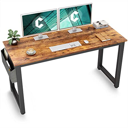 Cubiker Computer Desk 55" Modern Sturdy Office Desk Large Writing Study Table for Home Office with Extra Strong Legs, Rustic