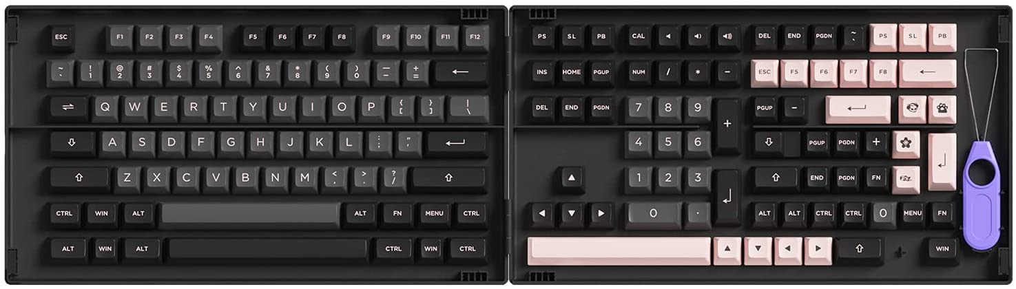 Akko Black & Pink 158-Key ASA Profile PBT Double-Shot Full Keycap Set for Mechanical Keyboards with Collection Box