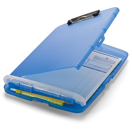 Officemate OIC Slim Clipboard Storage Box, Translucent Blue (83304)
