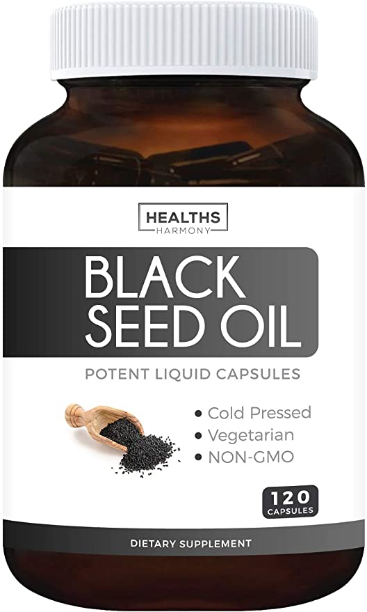 Best Black Seed Oil 120 Softgel Capsules (NON-GMO & Vegetarian) Made from Cold Pressed Nigella Sativa Producing Pure Black Cumin Seed Oil - Made in the USA - 500mg each (1,000mg Per Serving)