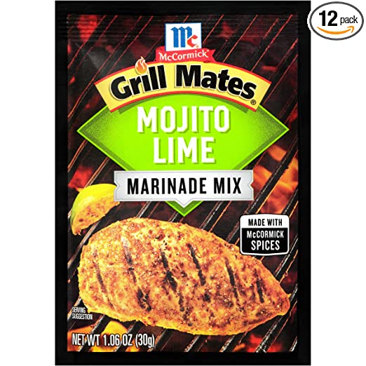 McCormick Grill Mates Mojito Lime Marinade Mix, 1.06 Oz, Pack of 12