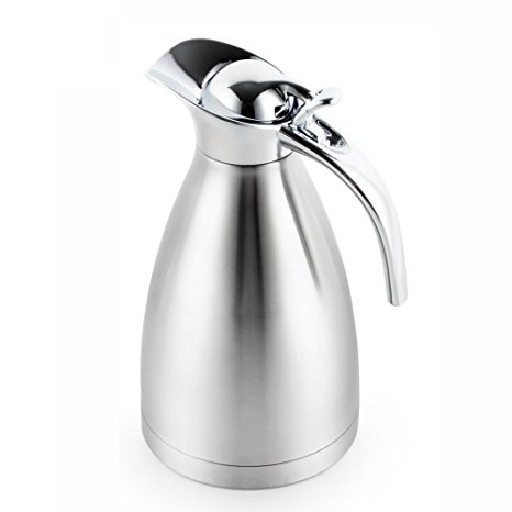 Vacuum Insulated Coffee Thermal Carafes, Espresso Pot, Water Pitcher, Stainless Steel, 1000ml