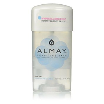 Almay Sensitive Skin Clear Gel, Anti-Perspirant & Deodorant, Fragrance Free, 2.25-Oz (Pack of 6)