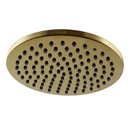 KES All Stainless Steel 8-Inch Extra Big Rainfall Shower Head Replacement Part for Bathroom Shower System Overhead Showerhead Contemporary Style Titanium Gold, J203-4