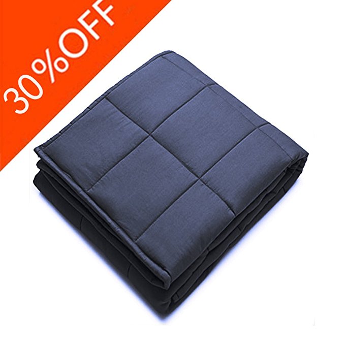 9.8 Newton Stress Weighted Blanket, Navy Blue, 48” × 72” - 15 lbs for 130-170 lbs, Various Sizes for Boys and Girls, Perfect Sleep Therapy for People with Insomnia, Stress, Anxiety, Autism or ADH.