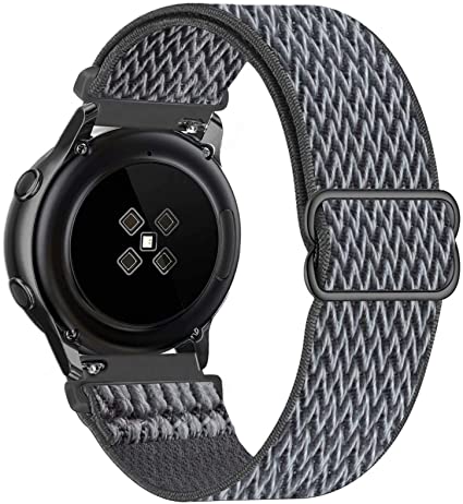 GBPOOT 22mm Nylon Watch Straps Compatible with Samsung Galaxy Watch 3(45mm/44mm)/Watch 46mm/Gear S3 Classic/Frontier,Elastic Adjustable Fabric Breathable Replacement bands,Storm Gray,22mm