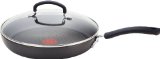 T-fal E91898 Ultimate Hard Anodized Nonstick Thermo-Spot Heat Indicator Deep Saute Pan Fry Pan with Glass Lid Cookware 12-Inch Gray