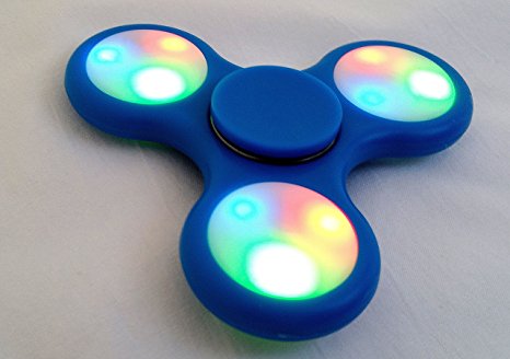 LED With Switches Hand Tri-Spinner Fidget Finger Toy With Premium Hybrid High Speed Ceramic Bearings Stress Reliever Anxiety Reducer ADD Killing Time Maintaining Focus