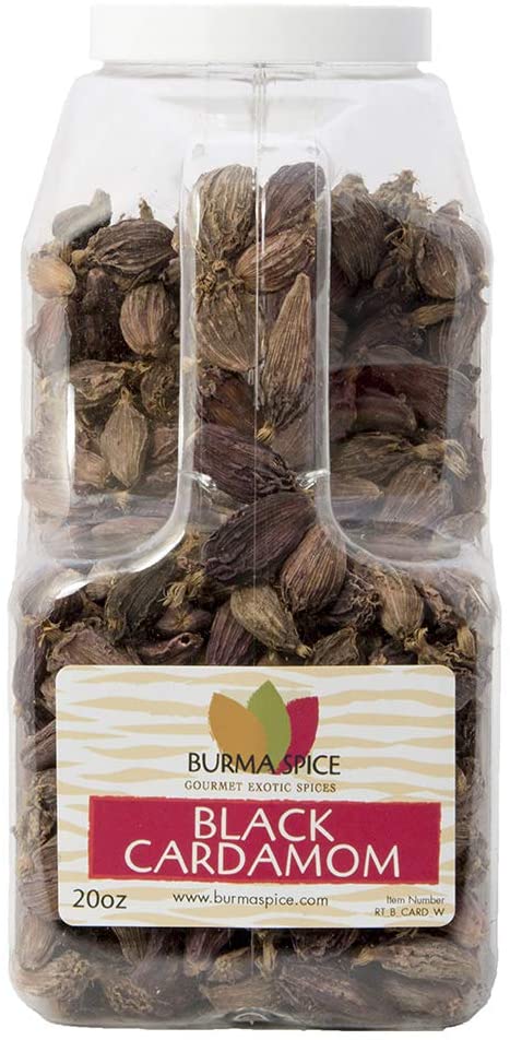 Black Cardamom Pods | Smokey, Dried, Indian Seasoning Spice | Badi Elaichi 1.25 lbs.