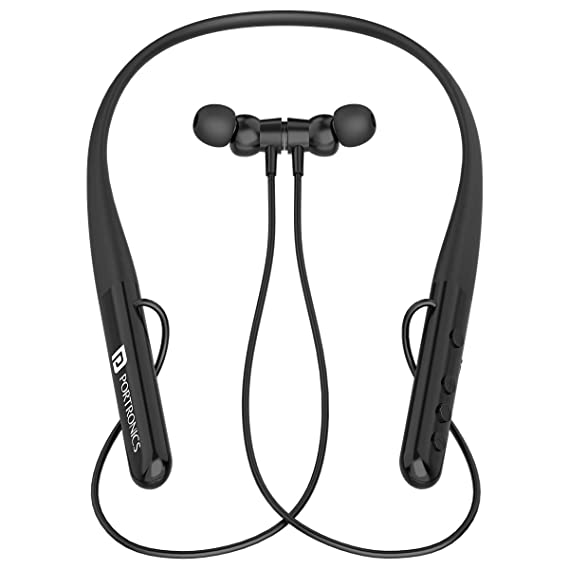 Portronics Harmonics Z4 Wireless Bluetooth 5.3 Neckband in Ear Earphones with mic, 30Hrs Playtime, Gaming Mode, Voice Assistance, Magnetic Latch, IPX4 Water Resistant, Type C Charging Port(Black)