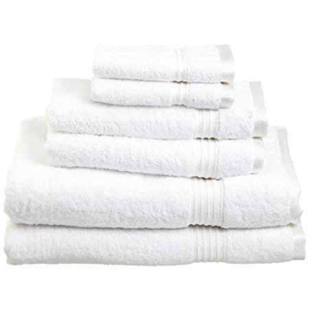 Superior Collection 100% Premium Long-Staple Combed Cotton 6-Piece Towel Set, White