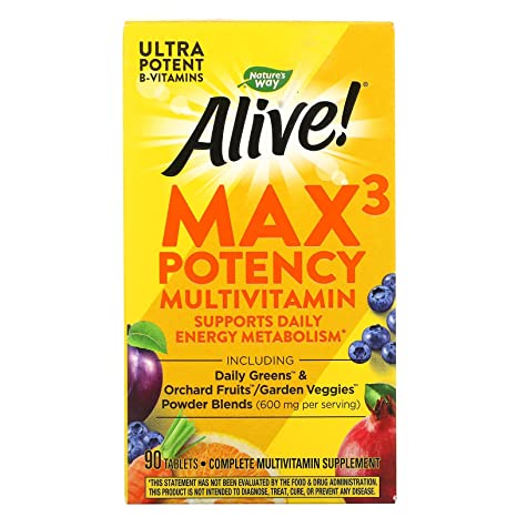 Nature's Way, Alive! Max3 Daily, Multi-Vitamin, 90 Tablets