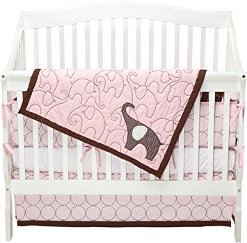 Carter's Elephant 4 Piece Crib Bedding Set, Pink (Discontinued by Manufacturer)