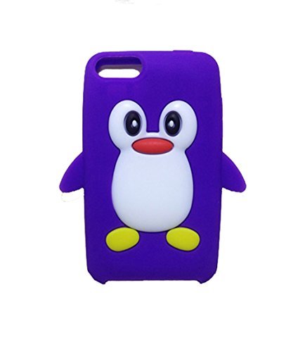 Tsmine for iPod Touch 2nd/3rd Gen Case Cover - Cute 3D Penguin Cartoon Soft Silicone Case Back Cover Protective Skin for Apple iPod Touch 2nd/3rd Gen, Purple