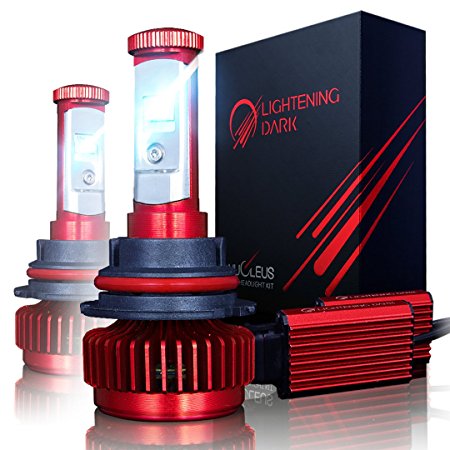 LIGHTENING DARK 9007 LED Headlight Bulbs Conversion Kit (Hi/Low), CREE XPL 6K Cool White,7200 Lumen - 3 Yr Warranty