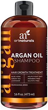 ArtNaturals Argan-Oil Shampoo for Hair-Regrowth - (16 Fl Oz / 473ml) - Sulfate Free - Treatment for Hair Loss, Thinning & Regrowth - Growth Product For Men & Women - Infused with Biotin