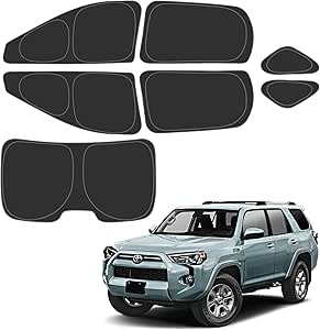 D-Lumina Rear ＆ Side Window Sun Shade for 2010-2023 Toyo-ta 4Runner Accessories, Windshield Sunshade Window Shades Sun Visor Protector Block UV Rays Heat, Foldable 2 Layers 210T Material Pack of 7