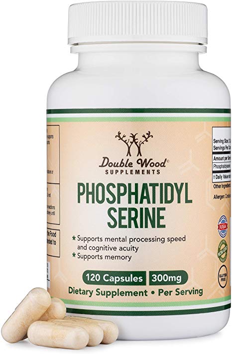 PhosphatidylSerine 300mg Per Serving, Made in the USA, 120 Capsules (Phosphatidyl Serine Complex) by Double Wood Supplements