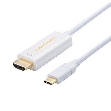 USB-C to HDMI 4K@60Hz, CableCreation USB 3.1 Type C to HDMI 3 Feet Cable, Thunderbolt 3 Compatible, Male to Male, for MacBook Pro/Surface Book 2/Chromebook Pixel/Yoga 920/Samsung S9/S8, White/1M