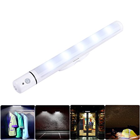 Firecore Motion Sensor Night Light LED Closet Light Wall Lamp Flashlight All in One 3 AA Batteries Operated(Included)