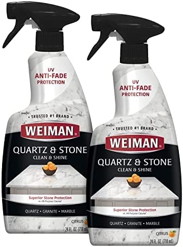 Weiman Quartz Countertop Cleaner and Polish - 24 Ounce (2 Pack) - Clean and Shine Your Quartz Countertops Islands and Stone Surfaces with Ultra Violet Protection