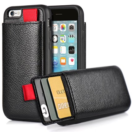 iPhone 6 Plus / 6s Plus Wallet Case, LAMEEKU Protective leather wallet case with Credit Card Pockets & ID Card Slot Holder, Card Case cover For Apple iPhone 6 Plus / 6S Plus 5.5inch Black