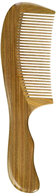 EQLEF® Green sandalwood no static handmade comb，Pocket comb (standard)
