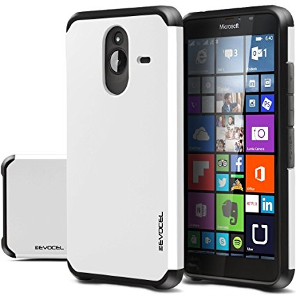 Nokia Lumia 640 XL Case, Evocel® Dual Layer Armor Protector Case For Nokia Lumia 640 XL- Retail Packaging, Snow
