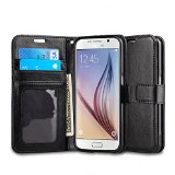 Galaxy S6 Case JampD Stand View Samsung Galaxy S6 Wallet Case Slim Fit Stand Feature Premium Protective Case Wallet Leather Case for Samsung Galaxy S6 Black