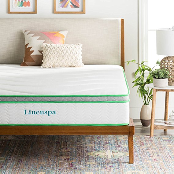 LINENSPA 10 inch Latex Hybrid Mattress - Supportive - Responsive Feel - Medium Firm - Temperature Neutral - Twin