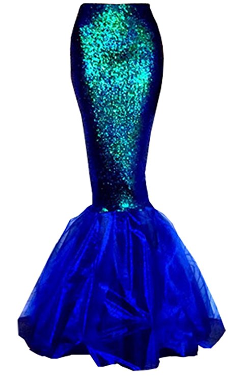 Women Halloween Costume Cosplay Mermaid Fancy Dress Skirt