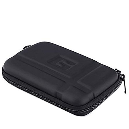 Topepop Black 5.2 inch Carrying Waterproof Hard Skin Cover Case Bag Pouch Universal for 5-inch Garmin Nuvi 52lm 55lm 2450 2460 2595lmt 2559LMT 2589LMT Magellan Roadmate 5045