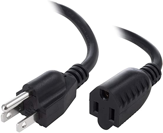 1ft (0.3M) 16AWG Heavy Duty (Power Extension Cord) Power Extension Cable 1 Feet (0.3 Meters) 3 Conductor (NEMA 5-15P to NEMA 5-15R) 13 Amp Power Cable CNE24643 (20 Pack)