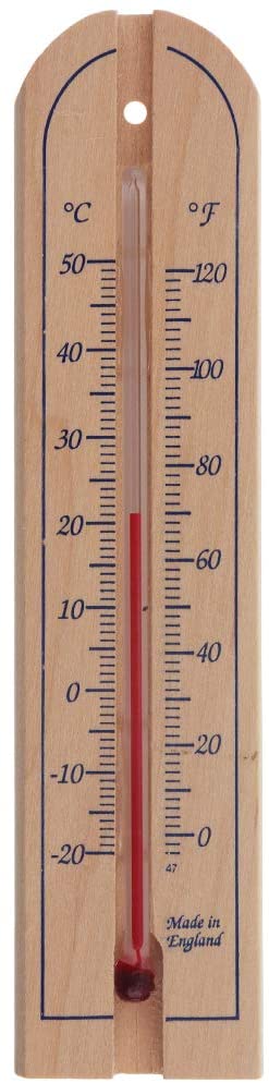 Traditional Wooden Room Thermometer to Measure Room Temperature - Can be used Indoor or Outdoor and is Ideal for Home, Office, Garden, Greenhouse or Garage